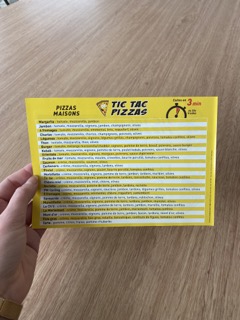 flyer, distributeur de pizza